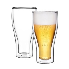 Bicchiere da birra capovolto a doppia parete isolato 17oz, set di 2