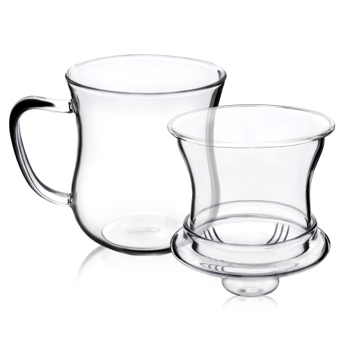 Tazza da tè in vetro con infusore rimovibile e coperchio 10oz