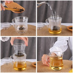 Tazza da tè in vetro con infusore rimovibile e coperchio 10oz