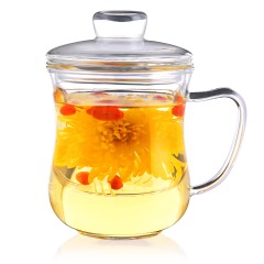 Tazza da tè in vetro con infusore rimovibile e coperchio 10oz