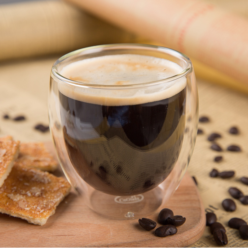 CnGlass Milk Tea Cup Double Wall Borosilicate Glass Espresso Coffee Mug For Cappuccino