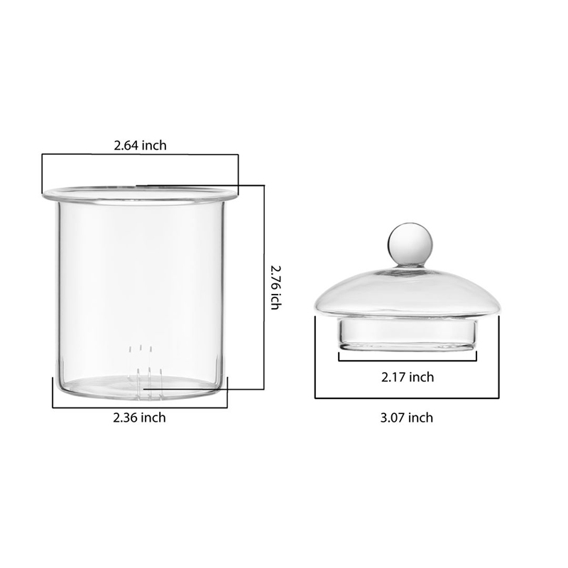 Removable Infuser 40.2oz နှင့် Clear Glass Teapot