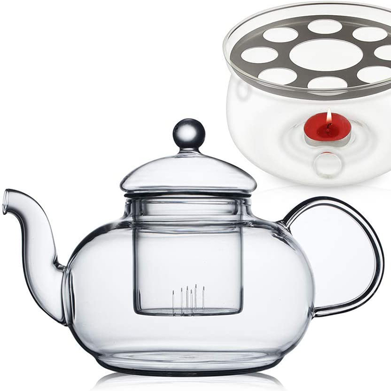 Clear Glass Tea Set Borosilicate Glass Teapot with Removable Infuser 33.8oz