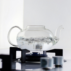 กาน้ำชาแก้วใสพร้อมที่กรองแบบถอดได้ 33.8oz