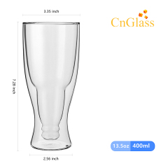 Wholesale Double Wall Borosilicate Weizen Glass 13.5oz,Set of 2