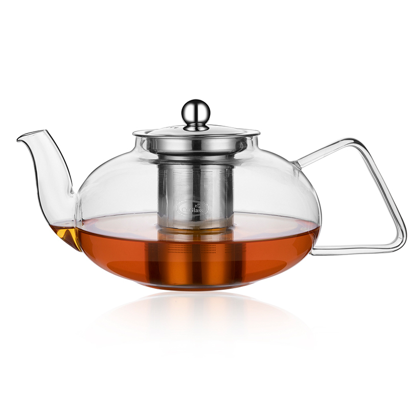 ဖြုတ်နိုင်သော Stainless Steel Infuser 40.6oz ပါသော Glass Teapot