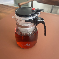 ဖြုတ်နိုင်သော Stainless Steel Infuser 37.5oz ပါသော Glass Teapot