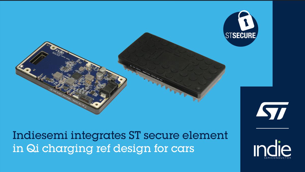 STMicroelectronics and indie Semiconductor collaborate to enhance privacy and security for in-vehicle wireless charging