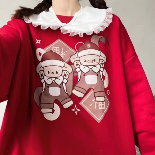 圆领卫衣2636 福气熊