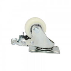 中型双轴尼龙脚轮（米黄色）