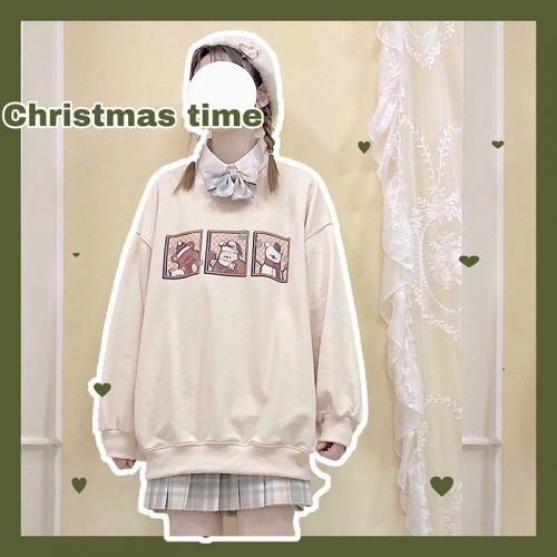 圆领卫衣圣诞三熊