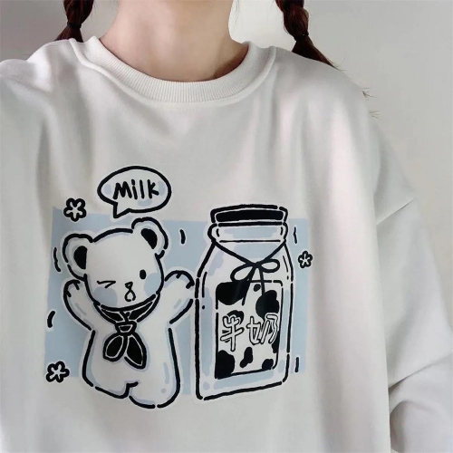 圆领卫衣2601 牛奶熊