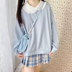 圆领卫衣2643 纯色圆领