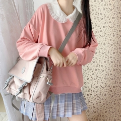 圆领卫衣2643 纯色圆领