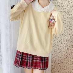 圆领卫衣2643 纯色圆领