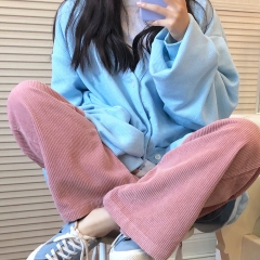 打扣开衫2932 纯色打扣开衫