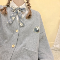 打扣开衫2929 帽子兔