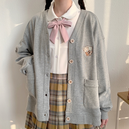 打扣开衫2931 樱桃字母