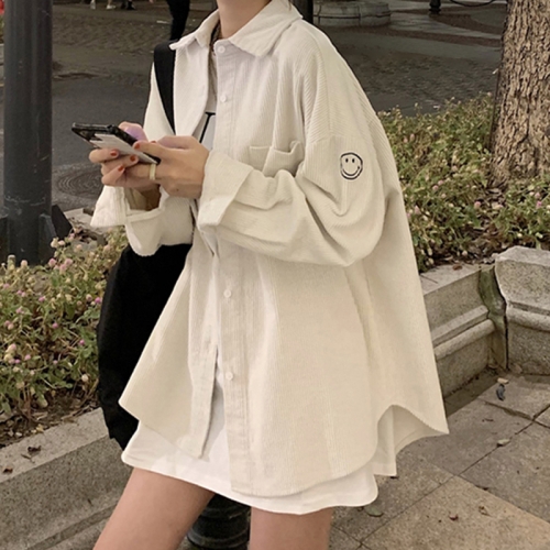 灯芯绒衬衫2917 笑脸