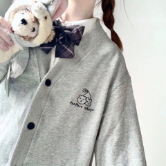 打扣开衫2931 樱桃字母