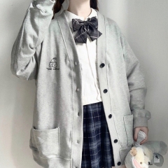 打扣开衫2931 樱桃字母