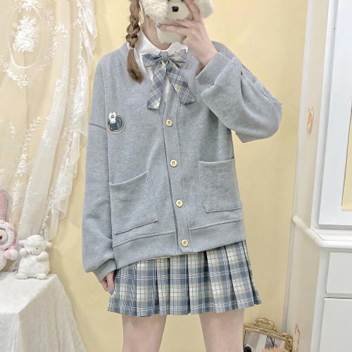 打扣开衫2929 帽子兔