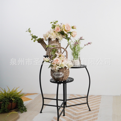 北欧室内植物架落地式阳台花架折叠花盆架露台金属铁艺多层挂架