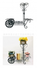 室内装饰花盆架欧式铁艺推车花架落地多层绿萝多肉阳台角落花架子