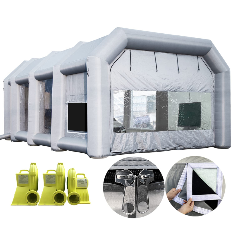 Sewinfla Professional Inflatable Paint Booth 12.5x11.2x11.2Ft with 2 Blowers (450W+750W) & Air Filter System Portable Paint Booth Tent Garage