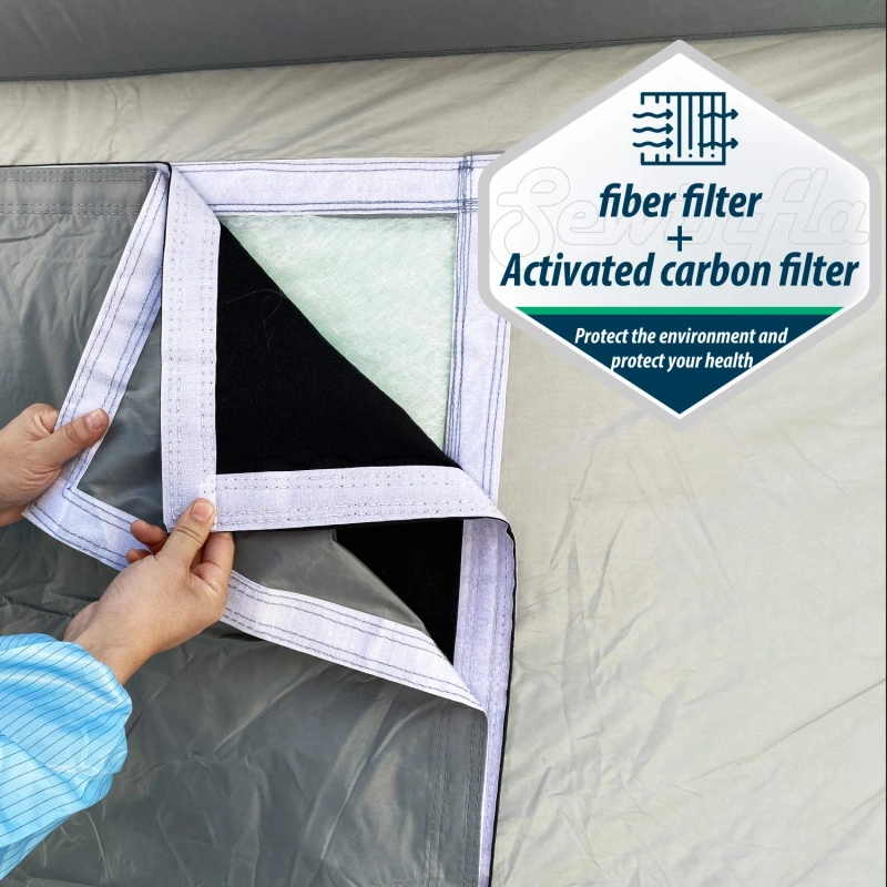 Sewinfla Replacement Filters (2 Glass Fiber Filters + 2 Activated Carbon Filters) -This Filter Only Applies to Sewinfla Paint Booth, No Other Booth