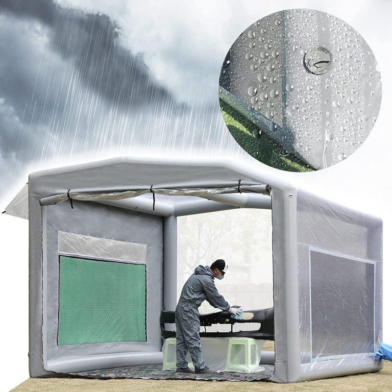 New Version Sewinfla Airtight Waterproof Paint Booth 13x11.5x10ft with A 750W Blower for Ventilation Durable Portable Paint Booth Perfect Solution for