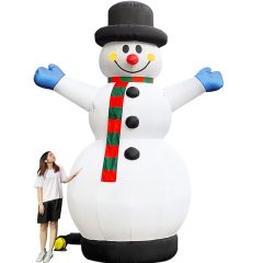 Christmas Inflatable Snowman Lighted with Blower Frosty 13FT/ 26FT/ 33FT/ 40FT Snowman Inflatable Outdoor Yard Decoration Lawn Xmas Party Blow Up Decoration with No Light