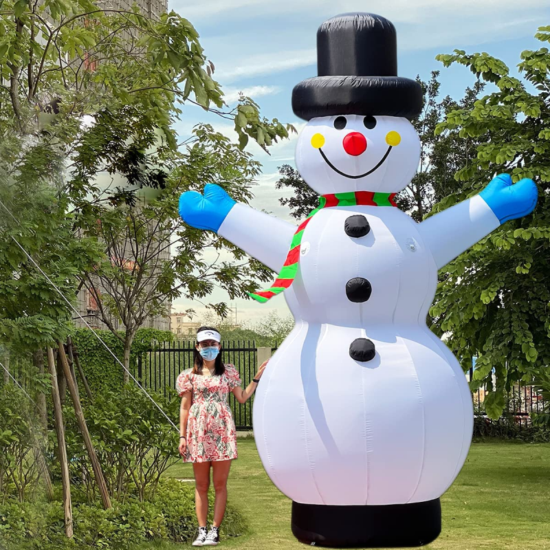 Christmas Inflatable Snowman Lighted with Blower Frosty 13FT/ 26fF/ 33FT/ 40FT Snowman Inflatable Outdoor Yard Decoration Lawn Xmas Party Blow Up Decoration with No Light