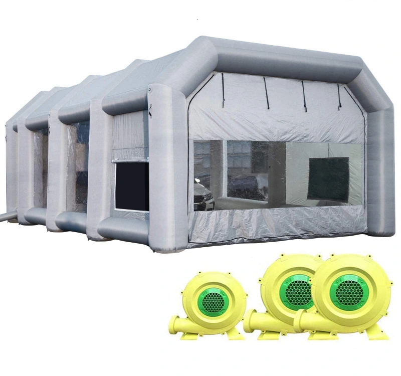Sewinfla Professional Inflatable Paint Booth 39x16.5x13Ft with 2 Blowers (1100W+1100W) & Air Filter System Portable Paint Booth Tent Garage Inflatable Spray Booth Painting for Cars