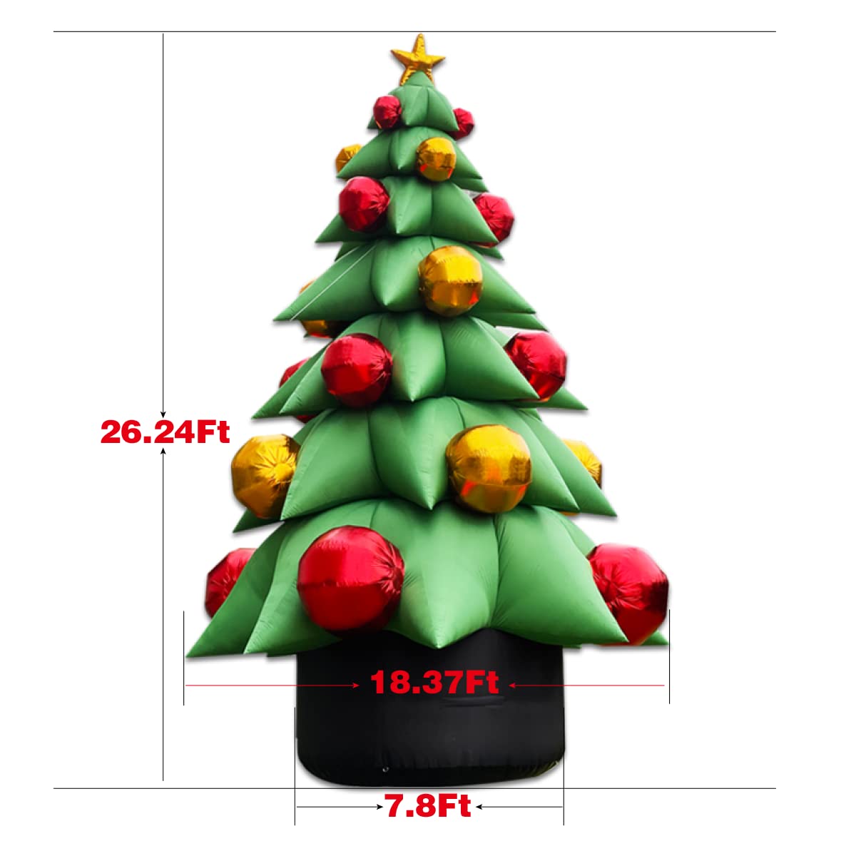 26Ft Tall Inflatable Green Christmas Tree With Multicolor Gift Boxes ...