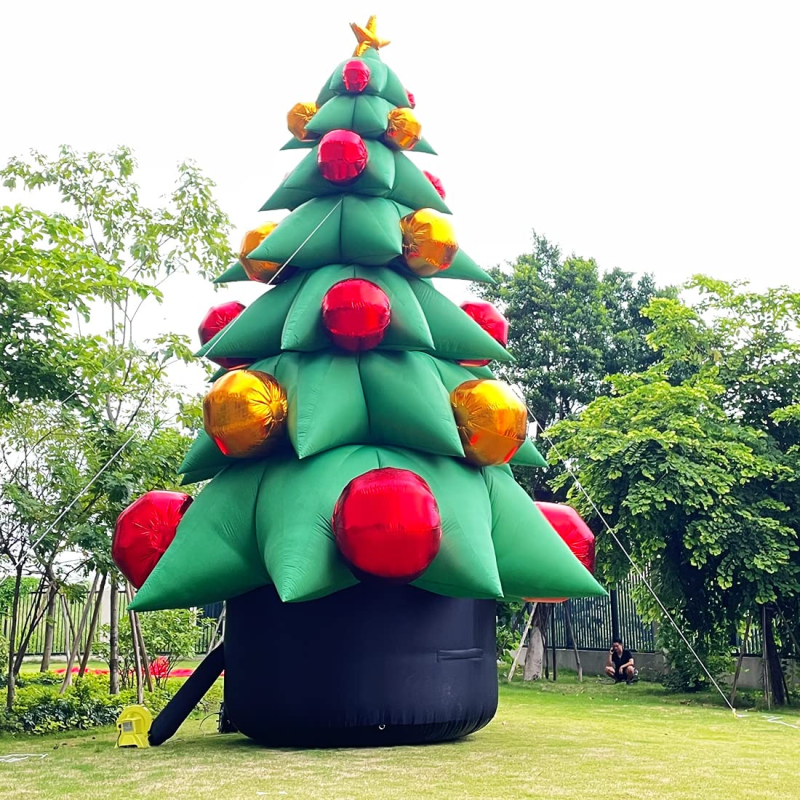 26Ft Tall Inflatable Green Christmas Tree with Multicolor Gift Boxes and Star - Outdoor Indoor Holiday Party Yard Decoration - Blow up Lawn Inflatables Home Family Decoration with No Light