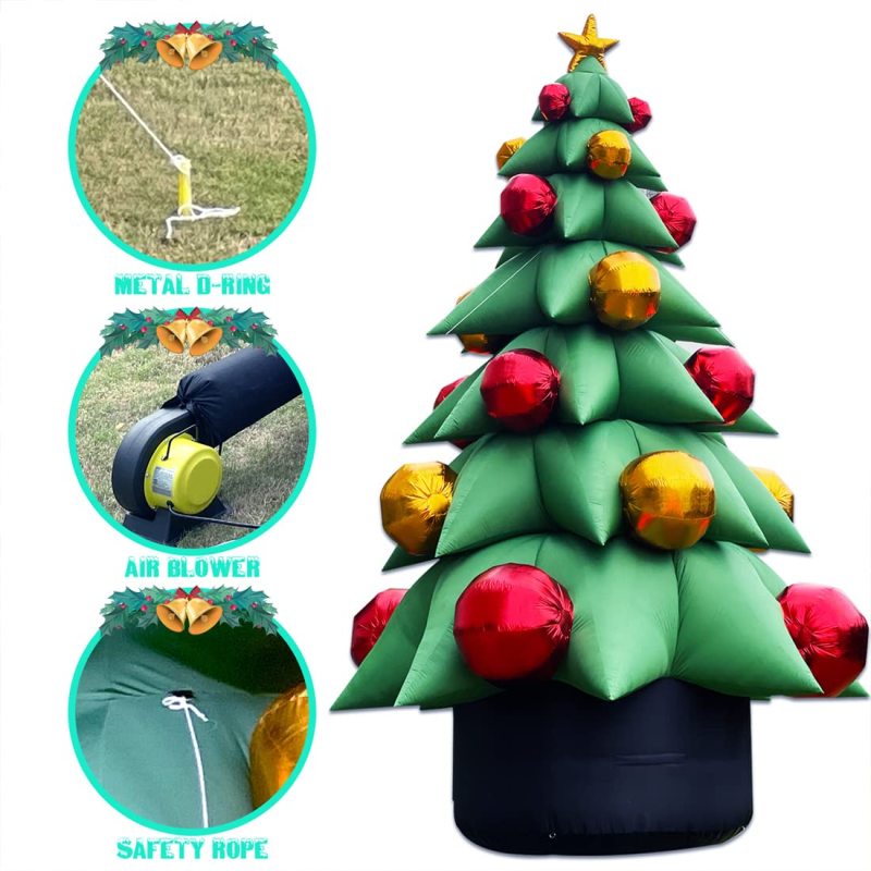 26Ft Tall Inflatable Green Christmas Tree with Multicolor Gift Boxes and Star - Outdoor Indoor Holiday Party Yard Decoration - Blow up Lawn Inflatables Home Family Decoration with No Light