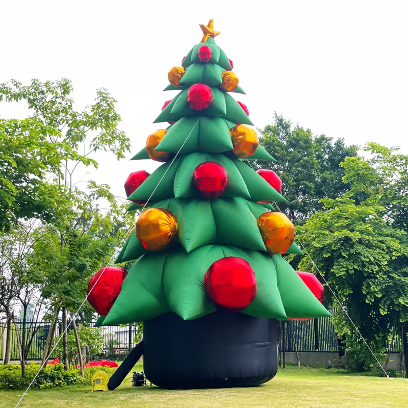 26Ft Tall Inflatable Green Christmas Tree with Multicolor Gift Boxes and Star - Outdoor Indoor Holiday Party Yard Decoration - Blow up Lawn Inflatables Home Family Decoration with No Light