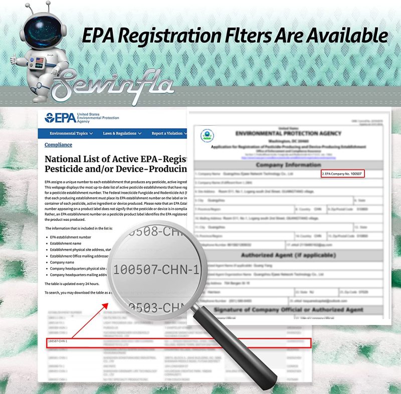 Sewinfla Replacement Filters (2 EPA Registration Filters + 2 Activated Carbon Filters) -This Filter Only Applies to Sewinfla Paint Booth,Not For Other Brand
