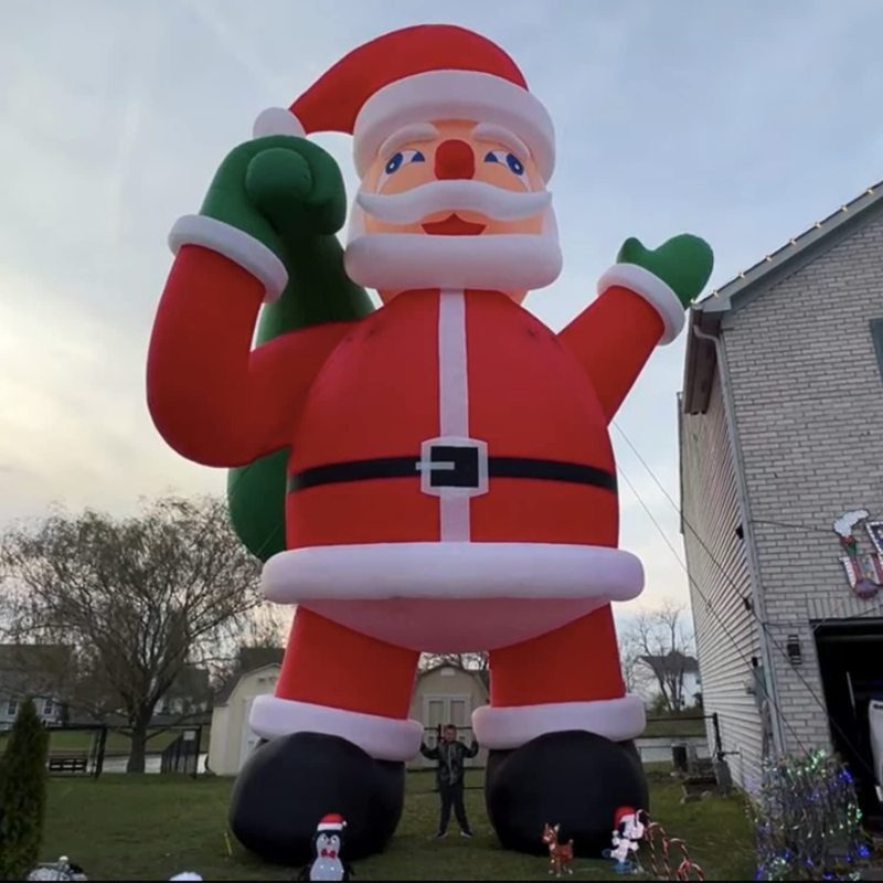 Giant Premium Inflatable Santa Claus with Blower for Christmas Yard Decoration Outdoor Yard Lawn Xmas Party Blow Up Decoration with No Light