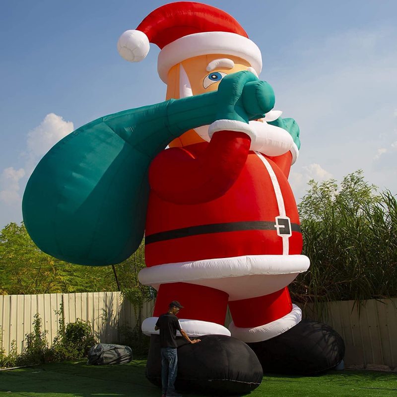 Giant Premium Inflatable Santa Claus with Blower for Christmas Yard Decoration Outdoor Yard Lawn Xmas Party Blow Up Decoration with No Light