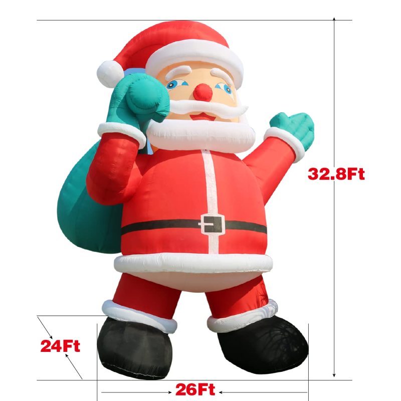 Giant Premium Inflatable Santa Claus with Blower for Christmas Yard Decoration Outdoor Yard Lawn Xmas Party Blow Up Decoration with No Light