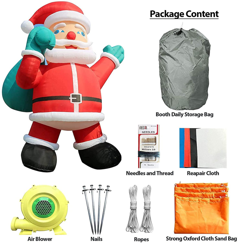 Giant Premium Inflatable Santa Claus with Blower for Christmas Yard Decoration Outdoor Yard Lawn Xmas Party Blow Up Decoration with No Light