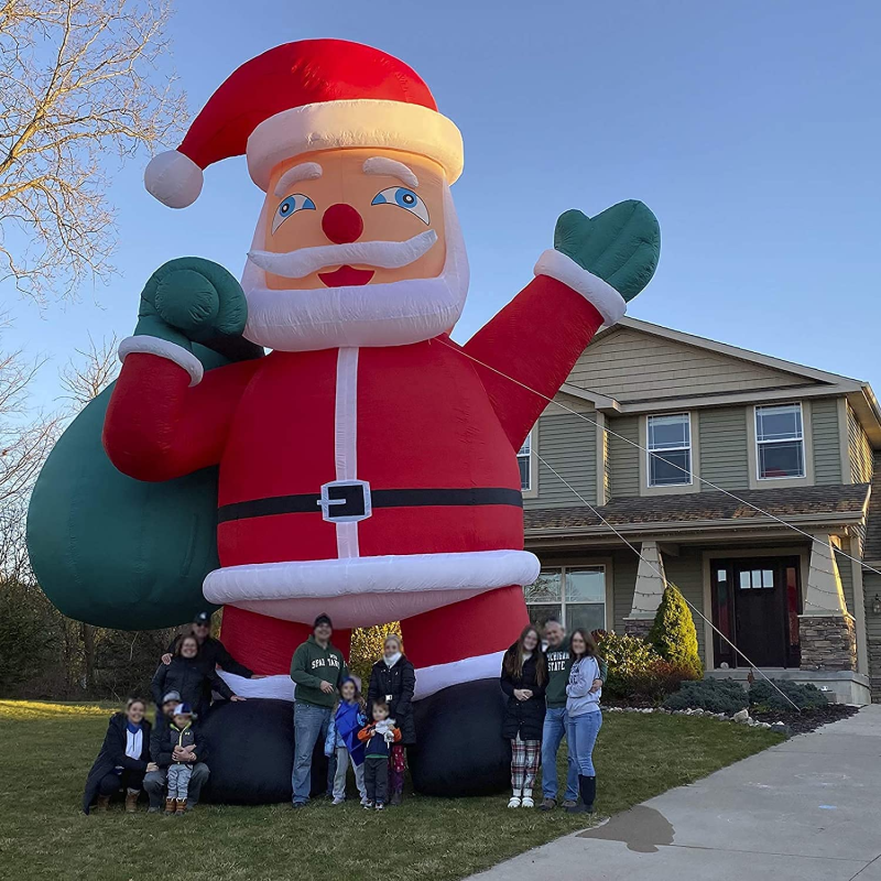 Giant Premium Inflatable Santa Claus with Blower for Christmas Yard Decoration Outdoor Yard Lawn Xmas Party Blow Up Decoration with No Light