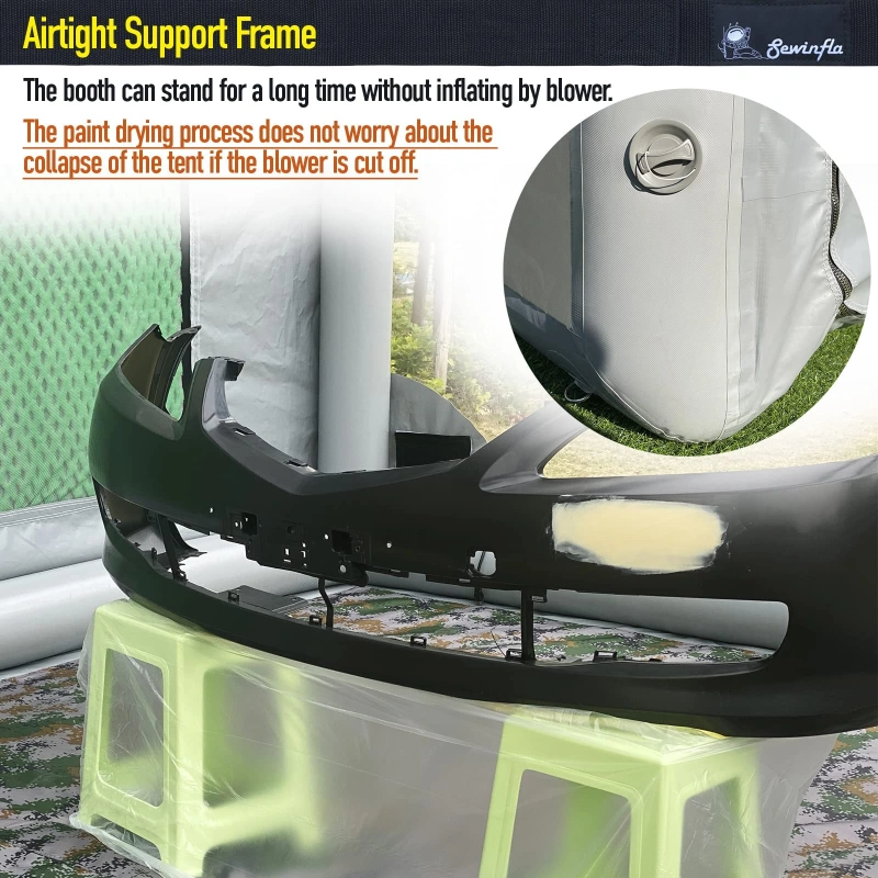 New Version Sewinfla Airtight Waterproof Paint Booth Durable Portable Paint Booth Perfect Solution for Overspray Problem (with Exhaust Device)