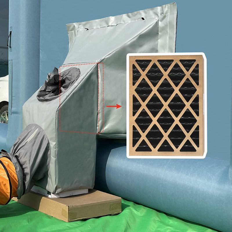 Sewinfla Inflatable Paint Booth Efficient Filter Box inside the Ventilation Device, Helping Solve Overspray & Environmentally-Friendly (Both Suitable for GORILLASPRO, TKLOOP Inflatable Spray Booth)