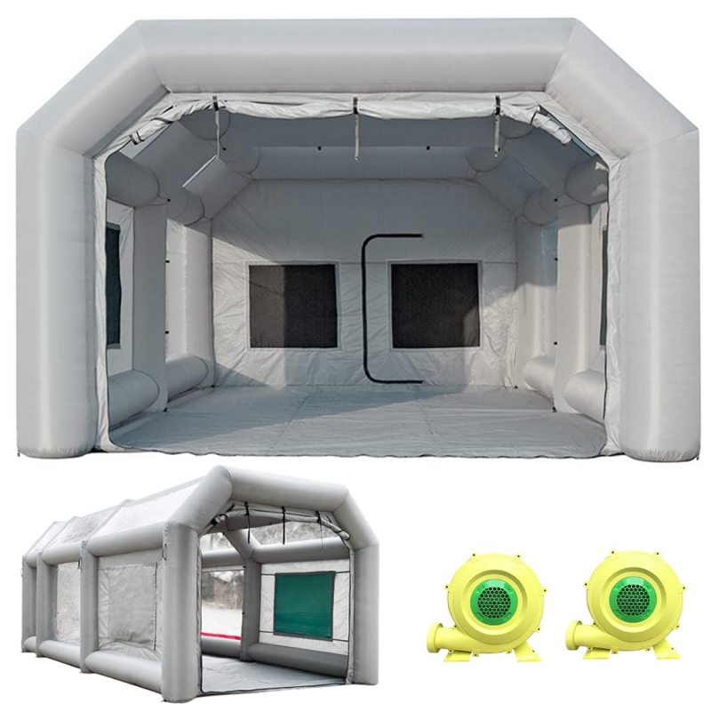 Sewinfla Professional Inflatable Paint Booth 20x13x8.5Ft with 2 Blowers (450W+750W) & Air Filter System Portable Paint Booth Tent Garage Inflatable Spray Booth Painting for Parts,Motorcycles