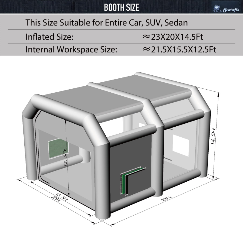  New Version Sewinfla Airtight Waterproof Paint Booth