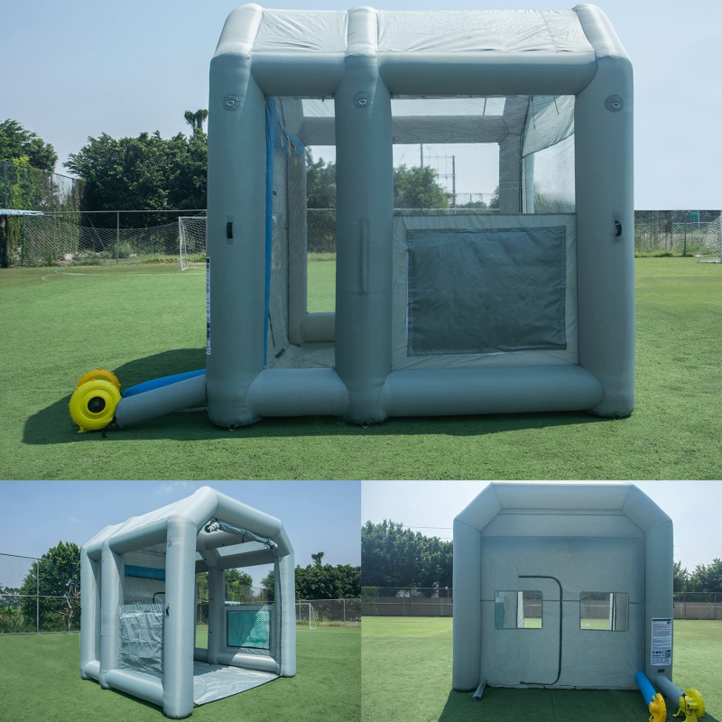 WARSUN Inflatable Paint Booth 20x11.5x9Ft with Double & Oversized Air Filters System Inflatable Spray Booth with 2 Blowers(550W+480W) Portable Spray