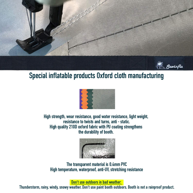Sewinfla Inflatable Paint Booth Air Draft device-Prevent Overspray- Air Circulation Optimized, Elephant Trunk Maximize Your Spray Booth's Performance